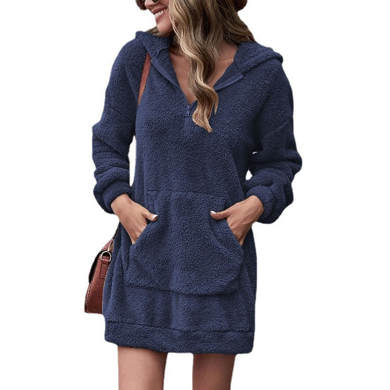 Robe pull douillette en polaire avec poches, de berg-feldt