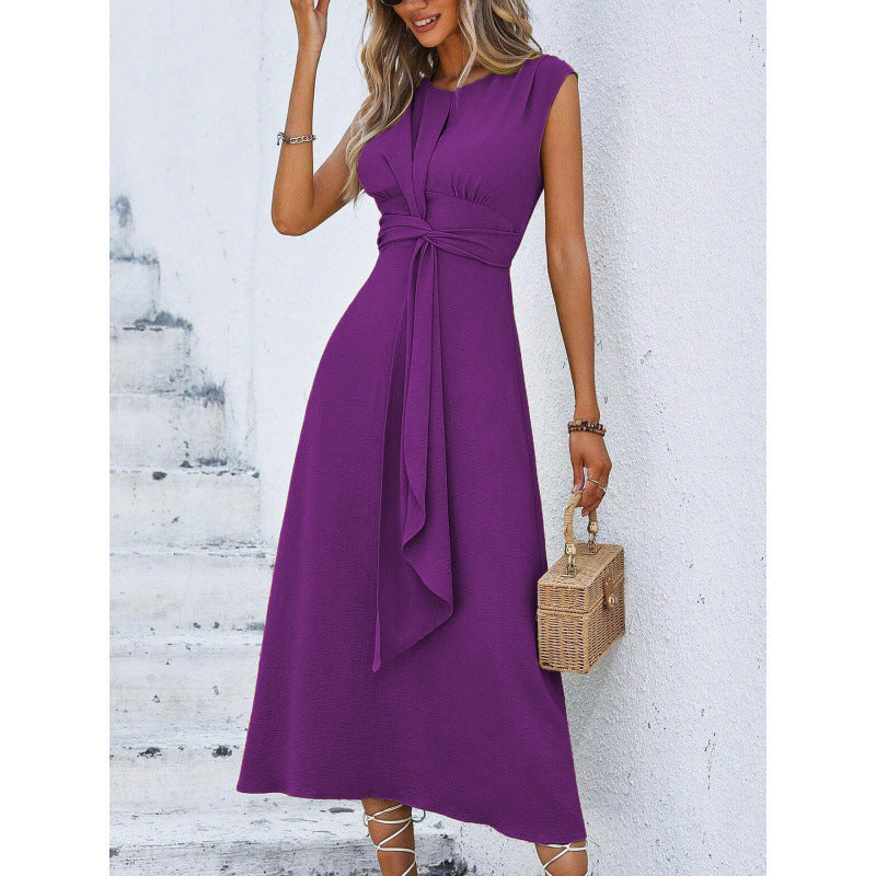 Maxi-robe élégante sans manches pour femme avec détail noué de berg-feldt