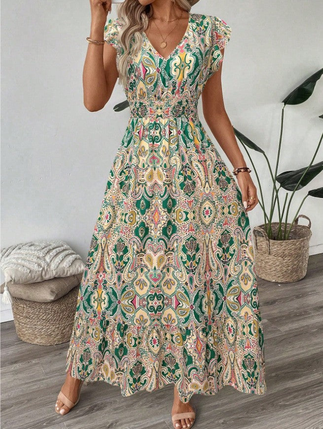 Robe longue étagée à imprimé floral Berg-Feldt pour femme