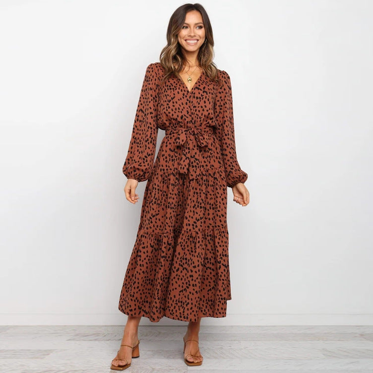 Robe longue élégante à superposition et effet portefeuille pour femme de berg-feldt