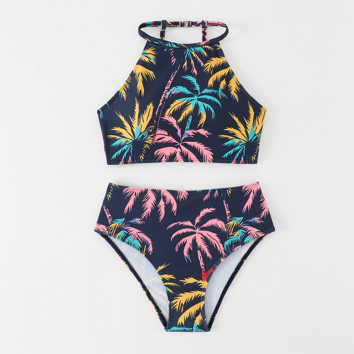Ensemble bikini femme Berg-feld avec imprimé tropical et col montant