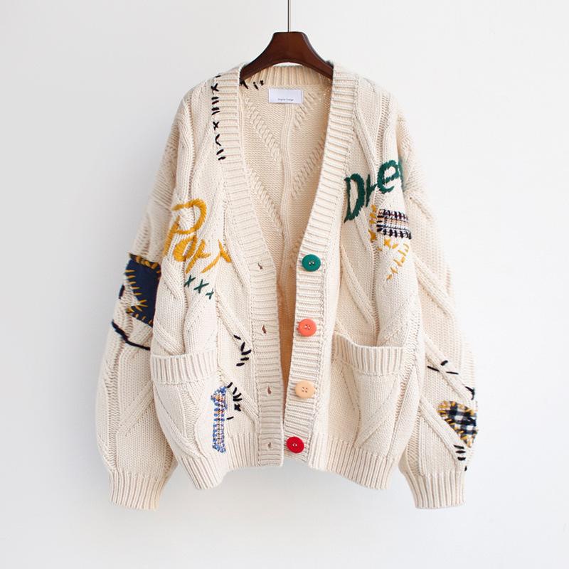 Cardigan tricoté doublé pour femmes avec boutons colorés et design unique Berg-Feldt