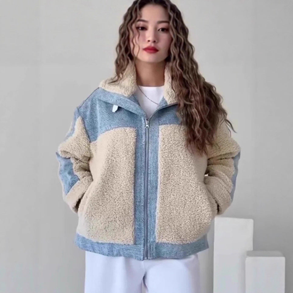 Damen Fleecejacke mit Kapuze und kontrastierenden Einsätzen Berg-Feldt