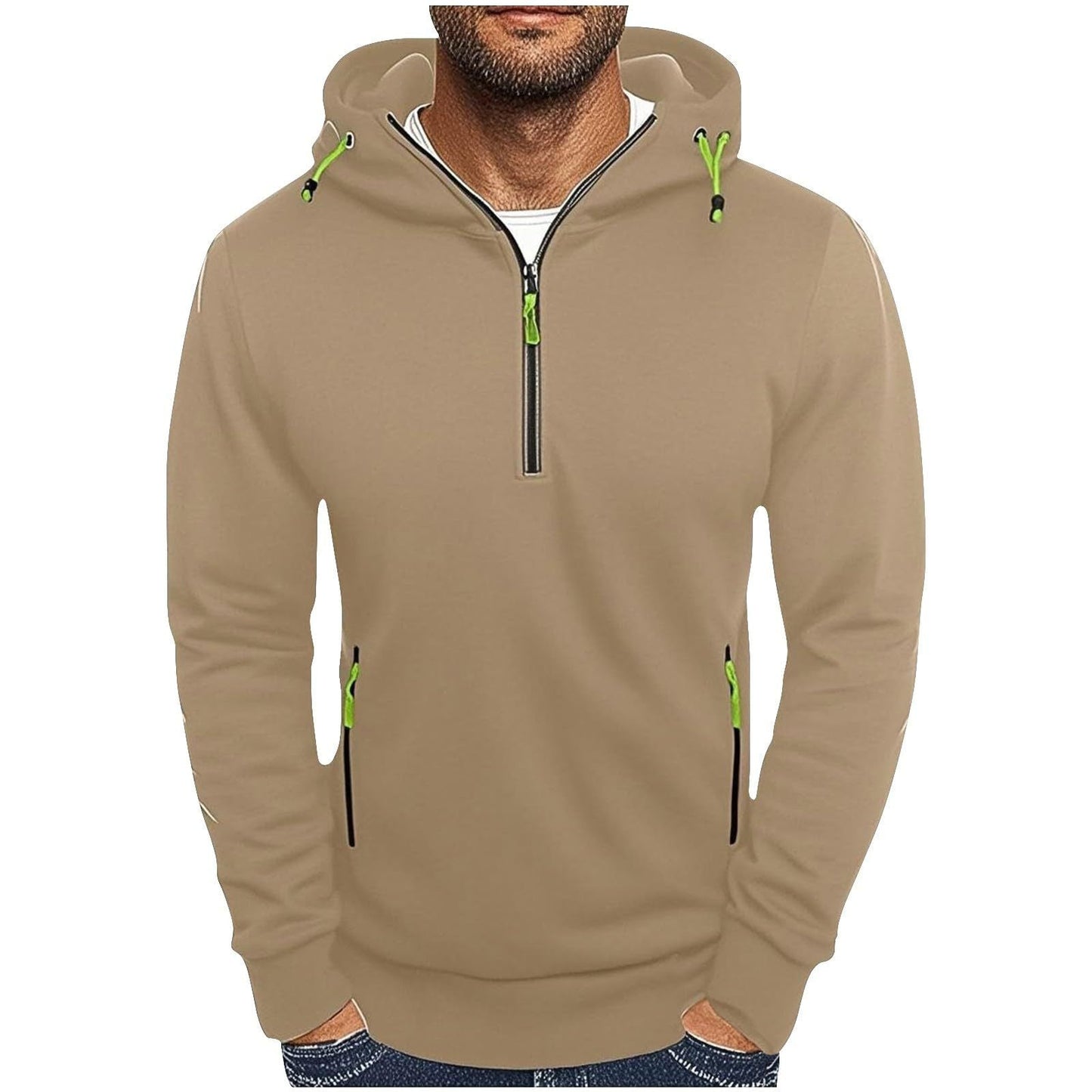 Sweat à capuche tendance pour homme avec demi-fermeture éclair et deux poches Berg-Feldt