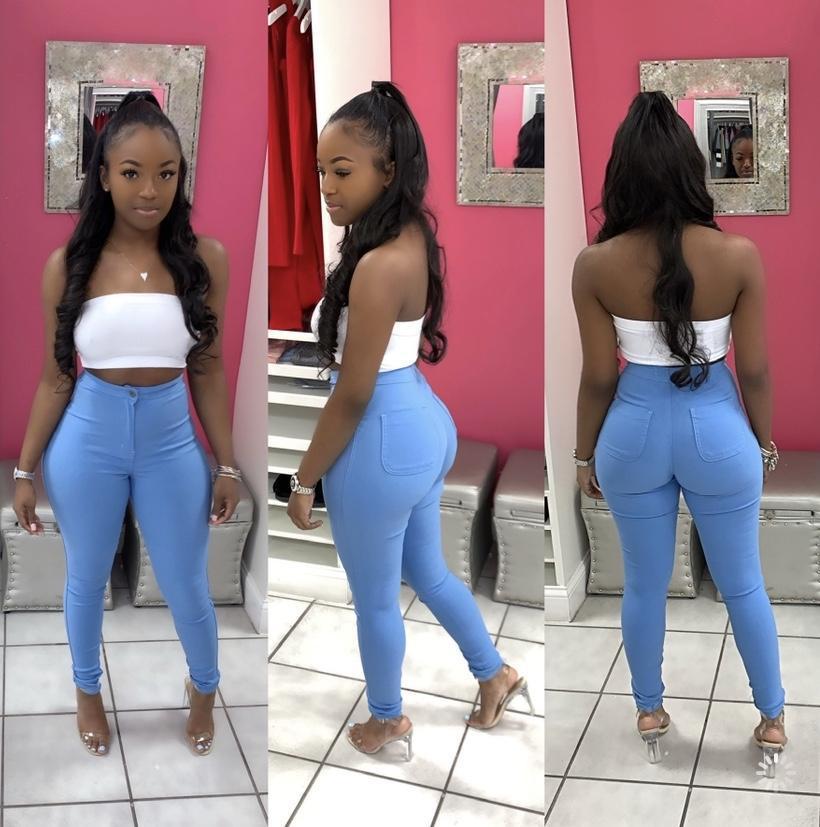 Slim Fit Damenjeans mit hohem Bund und bequemem Stretch von berg-feldt