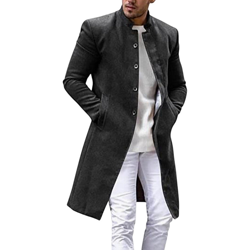 Manteau long élégant pour homme, coupe ajustée, avec col montant Berg-Feldt