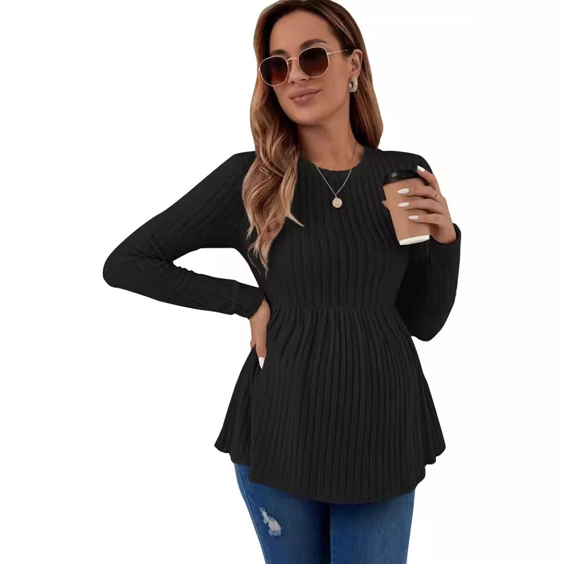 Modisches Damen-Shirt aus weichem Rippstrick von berg-feldt
 - berg-feldt
