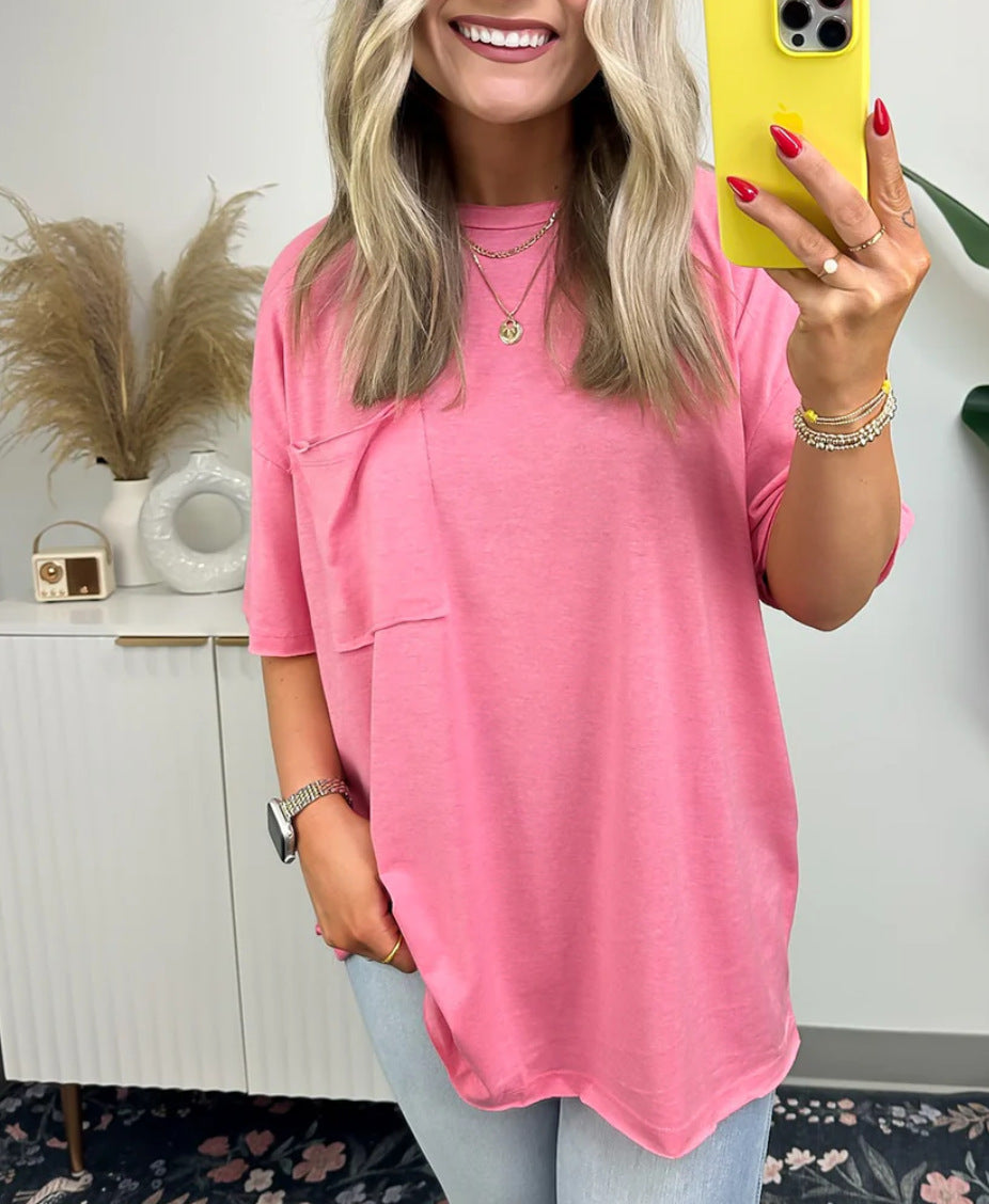 T-shirt femme Berg-feldt, coupe décontractée, avec poche