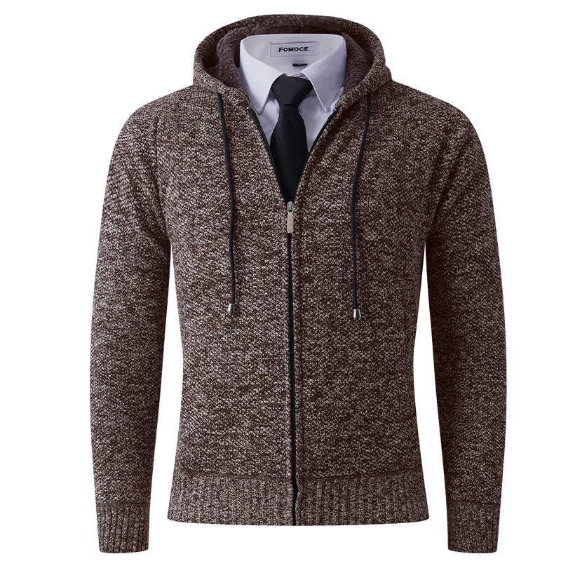 Herren Strickjacke mit Kapuze und strukturierter Verarbeitung Berg-Feldt
