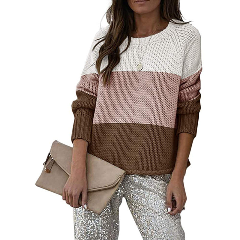 Berg-Feldt | Pull en tricot bicolore à motifs géométriques, acrylique, décontracté et confortable