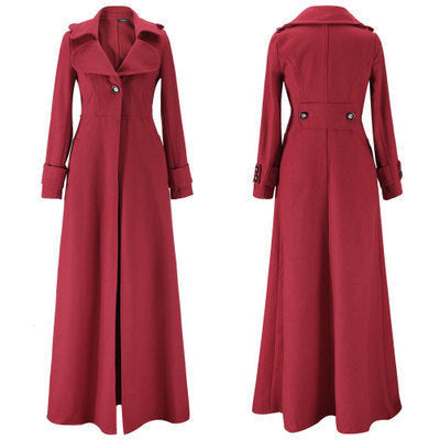 Damen élégant manteau long avec revers classique et touches modernes Berg-Feldt