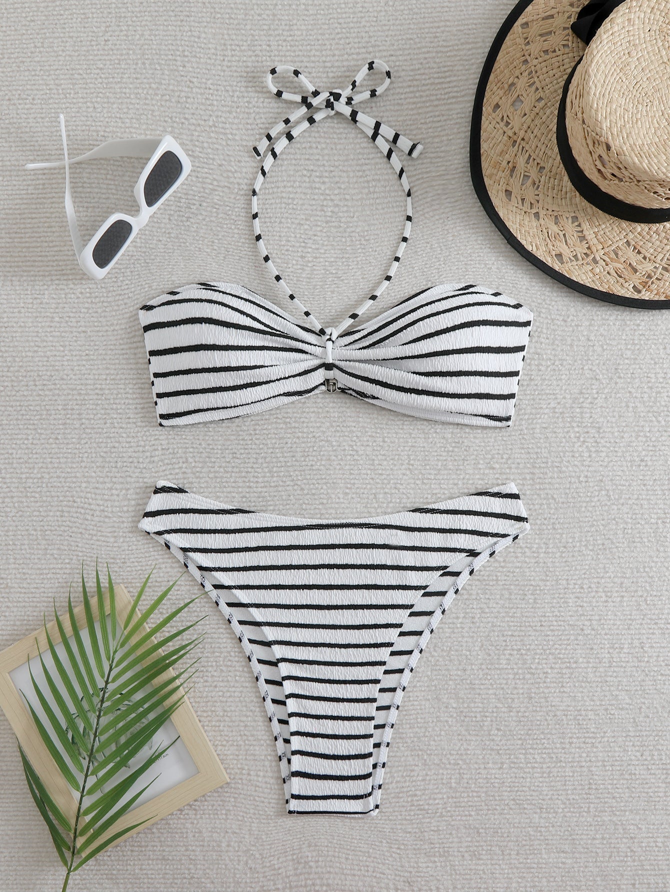 Ensemble de bikini bandeau rayé Berg-Feldt pour femme