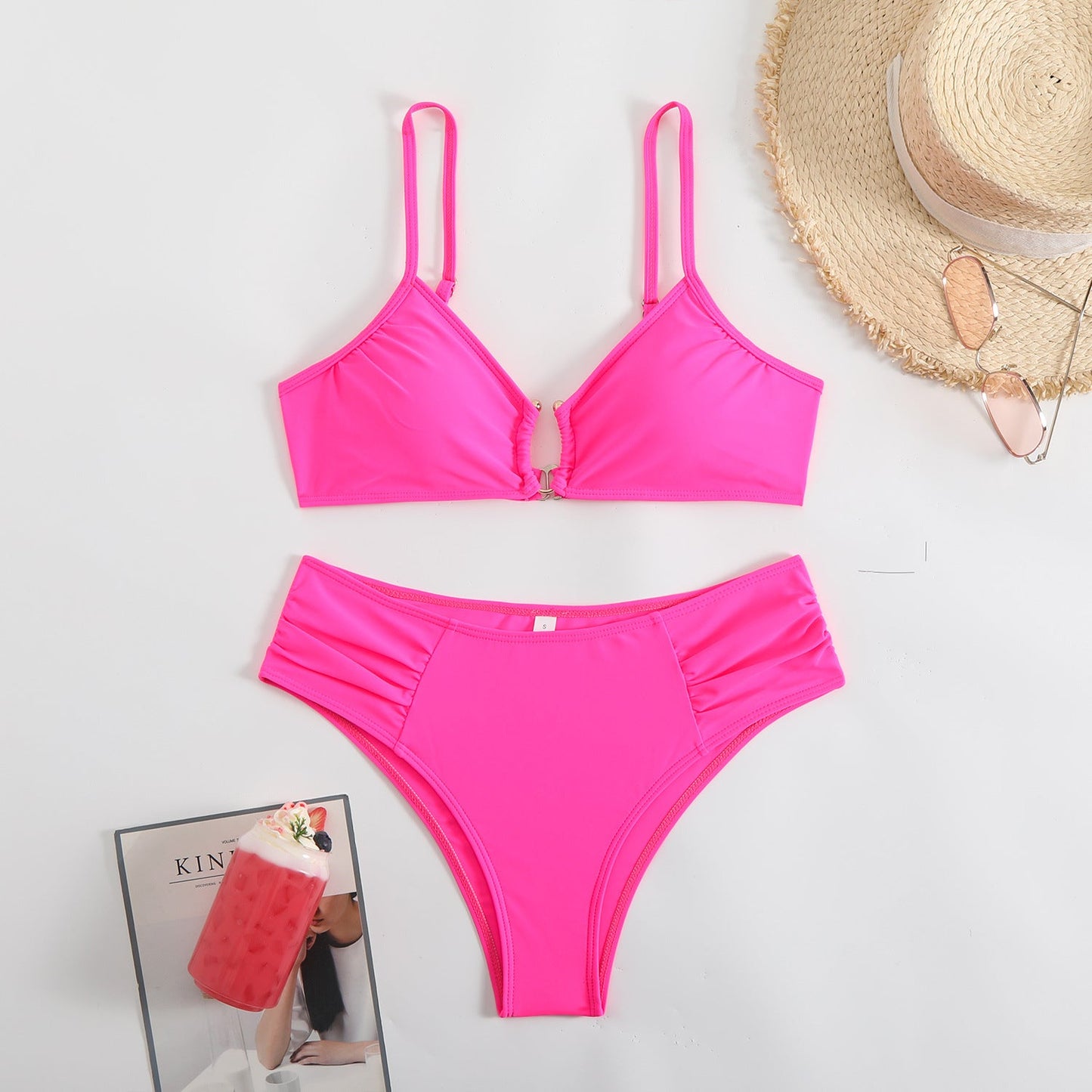 Hochgeschnittener Dreiecksbikini mit Raffungen von berg-feldt für Damen