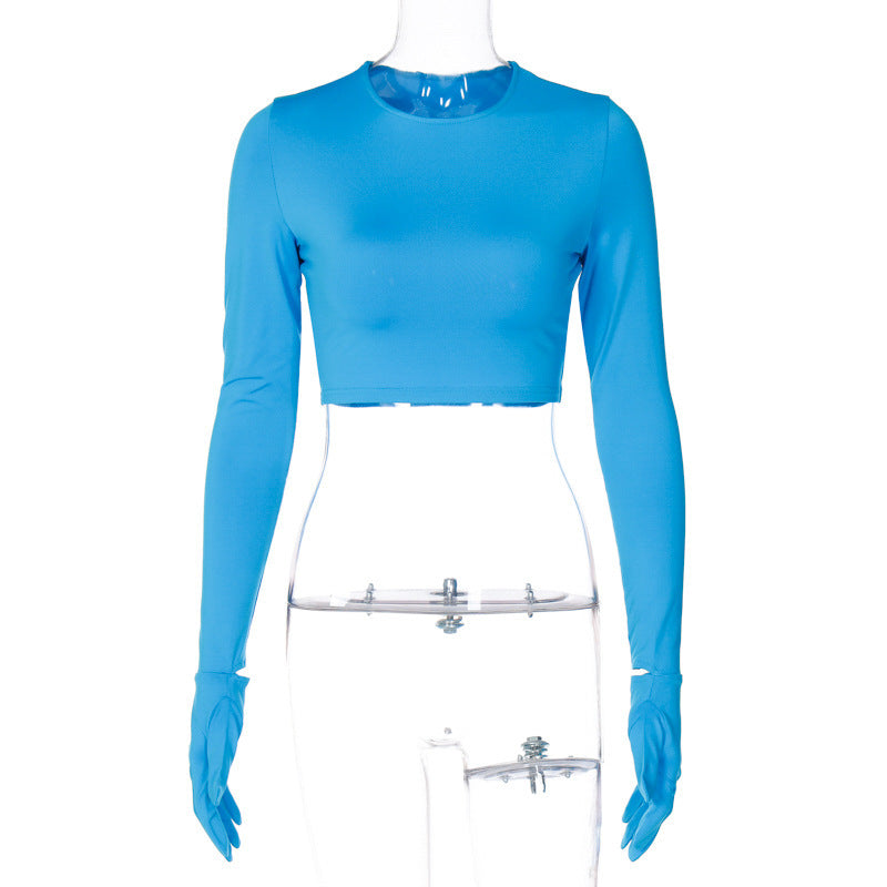 Crop-top de sport à manches longues pour femme, coupe élégante et matière agréable, par berg-feldt