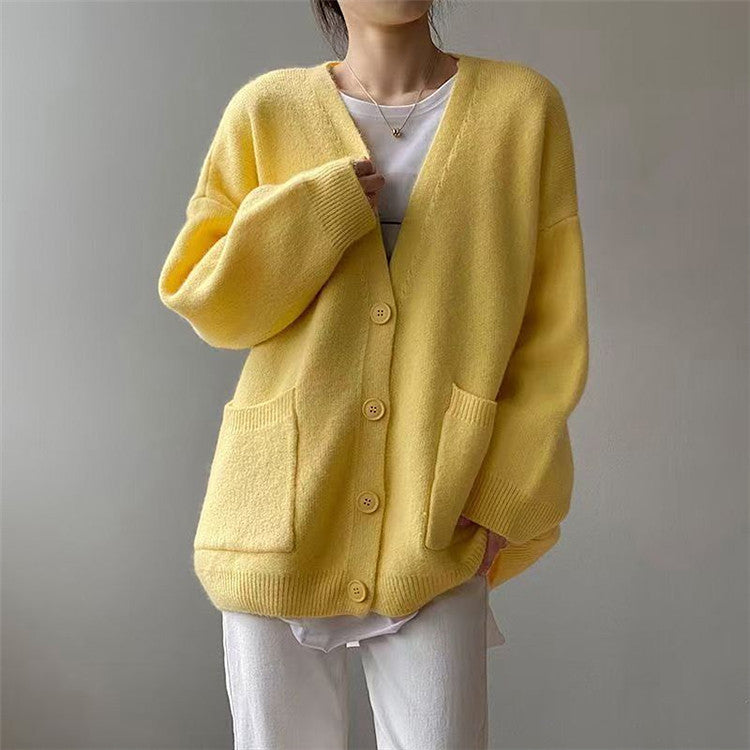 Cardigan en grosse maille pour femme avec poches et col en V Berg-Feldt
