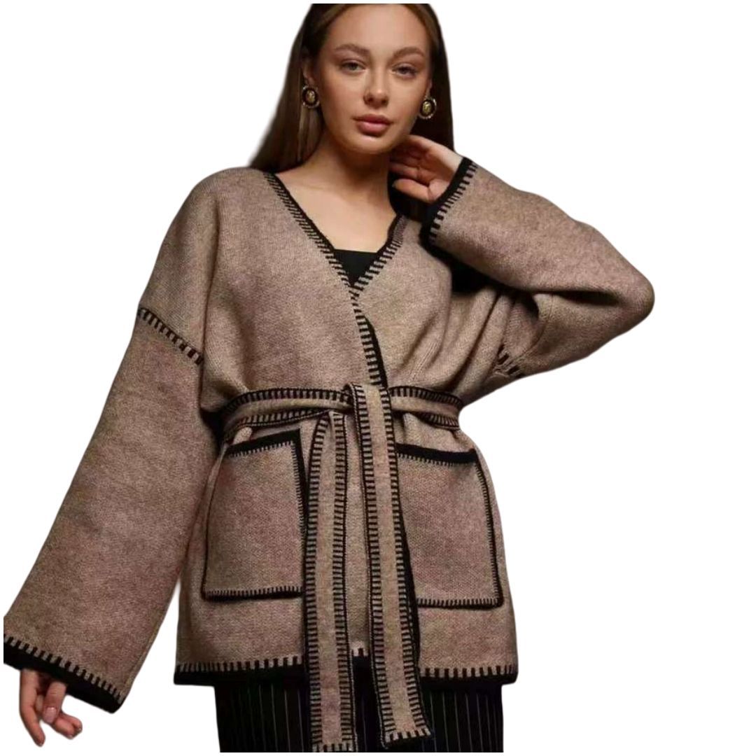 Damen Strickjacke mit großem Revers und praktischen Taschen Berg-Feldt