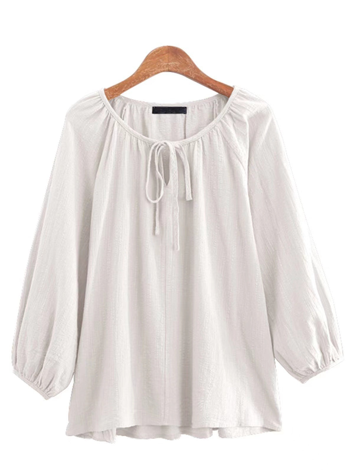 Damenbluse mit elegantem Rundhalsausschnitt und bauschigen Ärmeln, die bis zum Knie reichen Berg-Feldt