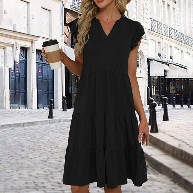 Robe femme Berg-Feldt à col en V et manches volantées