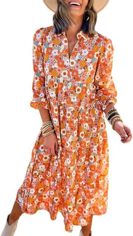 Robe longue berg-feldt pour femme avec motif floral et fente haute sur la jambe