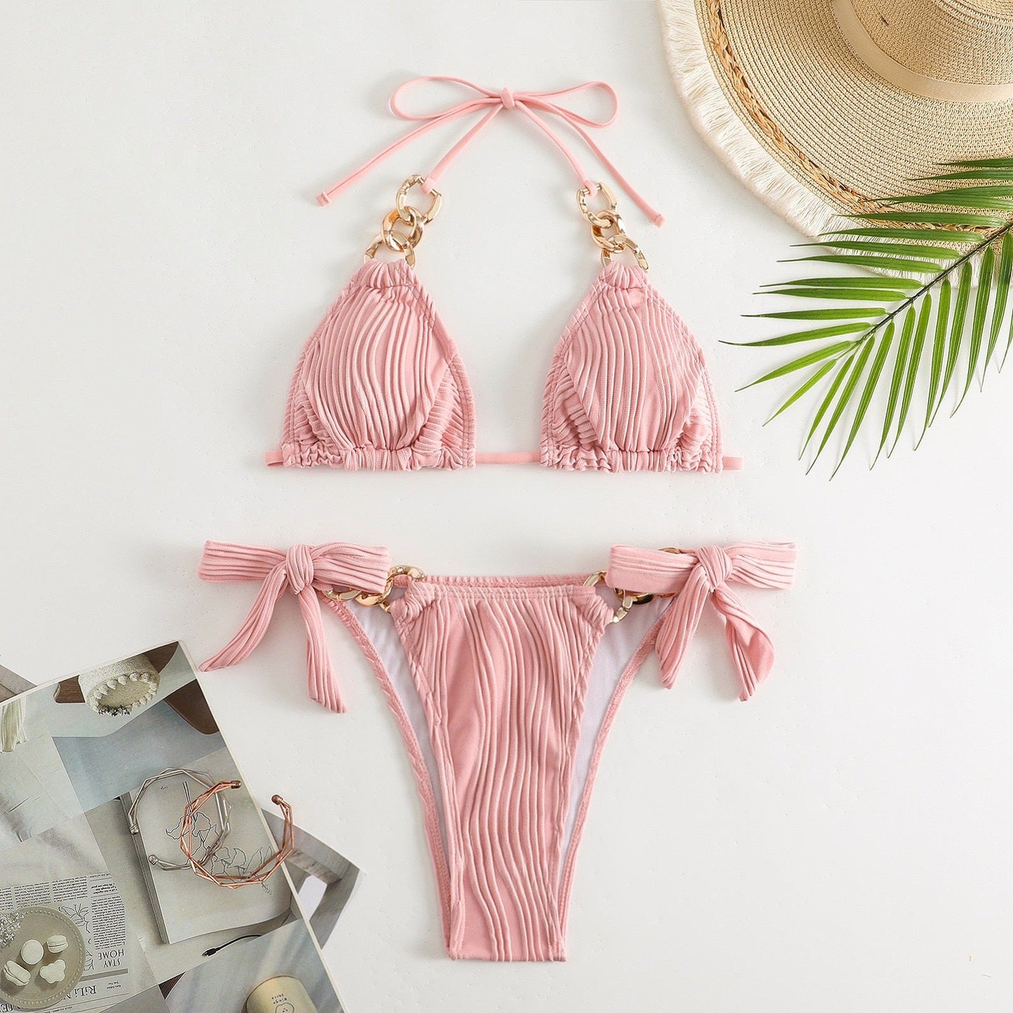 Ensemble de bikini triangle, côtelé et à lanières ajustables de berg-feldt
