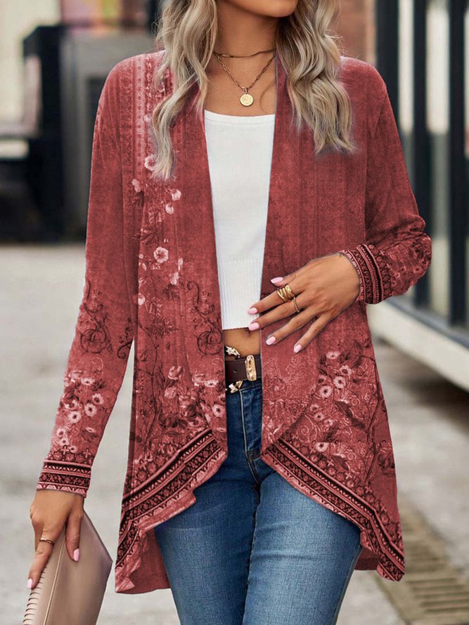 Veste longue ouverte pour femme avec motif floral Berg-Feldt