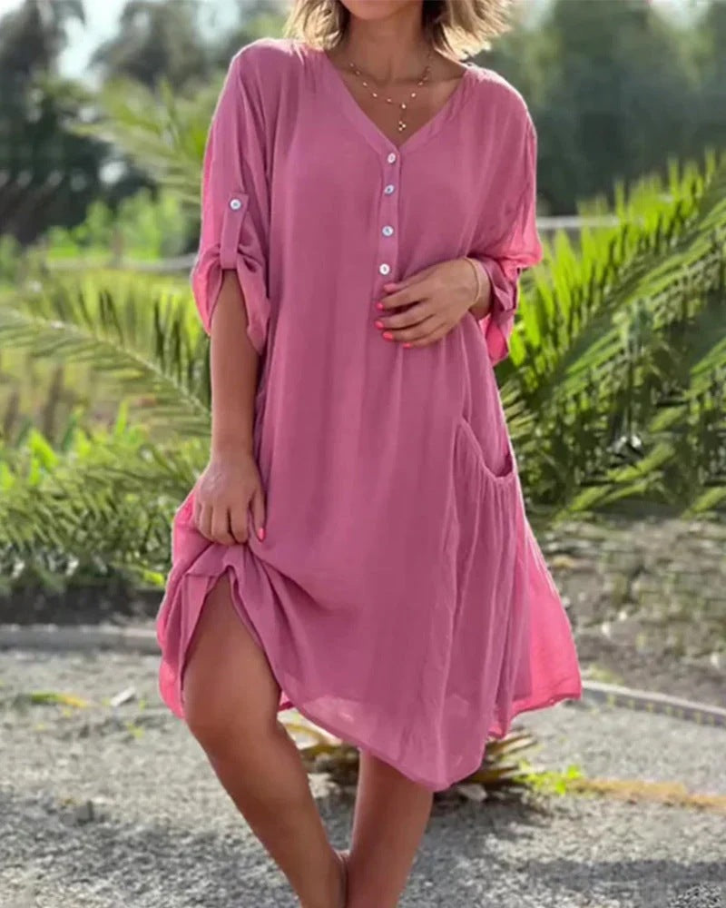 Robe femme Berg-Feldt : Robe décontractée avec boutons et poches