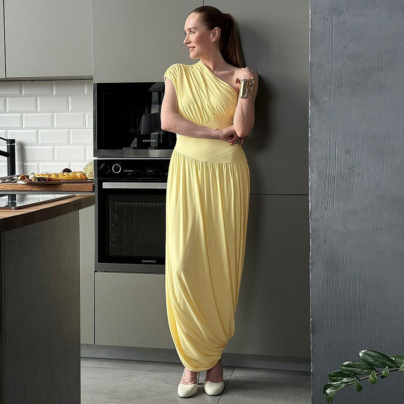 Berg-Feldt Élégante Robe longue asymétrique pour femme