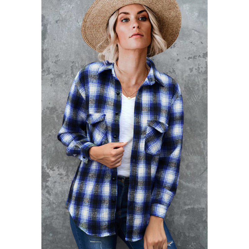 Chemise à carreaux en flanelle Berg-Feldt pour femme