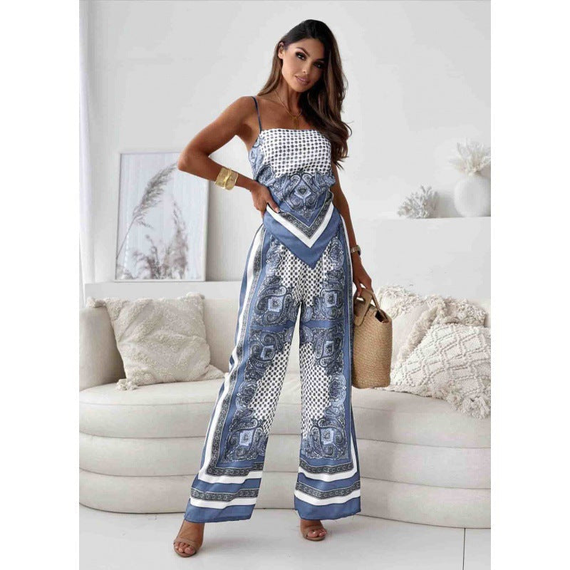 Combinaison pantalon large imprimé bohème pour femme berg-feldt