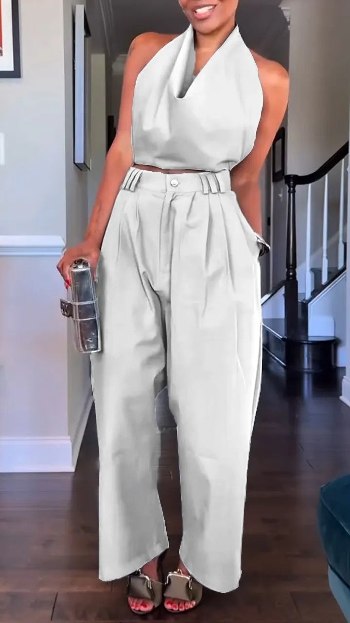 Combinaison en satin dos nu et pantalon cintré pour femme Berg-Feldt