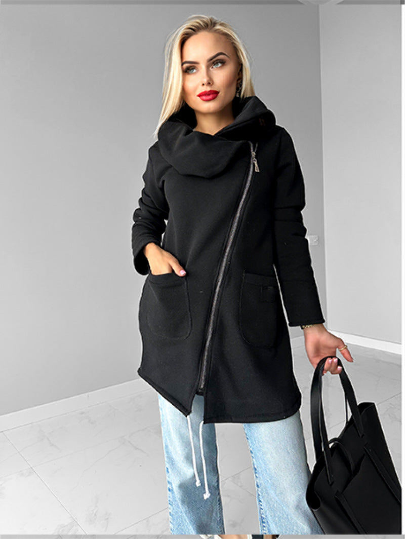 Berg-Feldt | Reißverschluss Revers Mid Length Fleece Sweatshirt Jacke