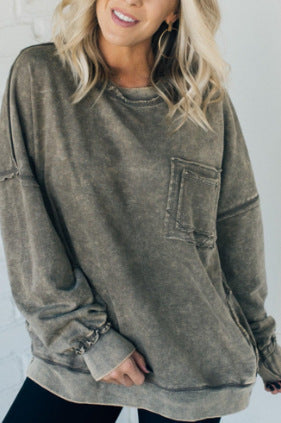 Sweat-shirt décontracté oversize pour femme avec détails à volants Berg-Feldt