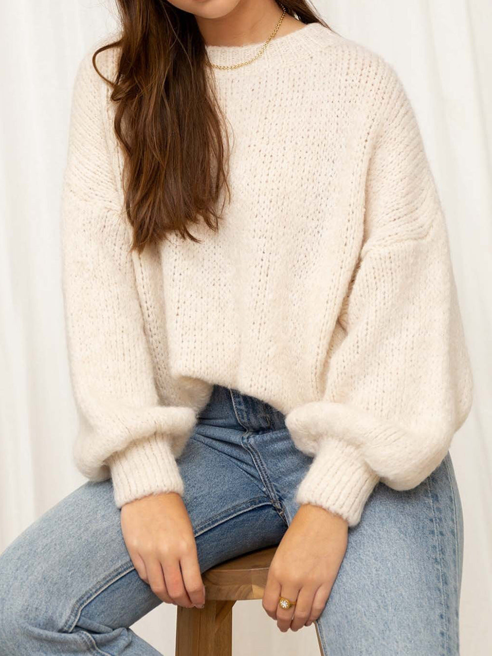 Damen-Pulli Oversize Confortable avec Manches Volumineuses et Tricot Doux Berg-Feldt