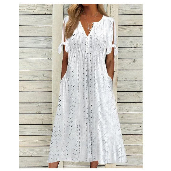 Berg-Feldt Robe longue pour femmes avec design découpé et poches