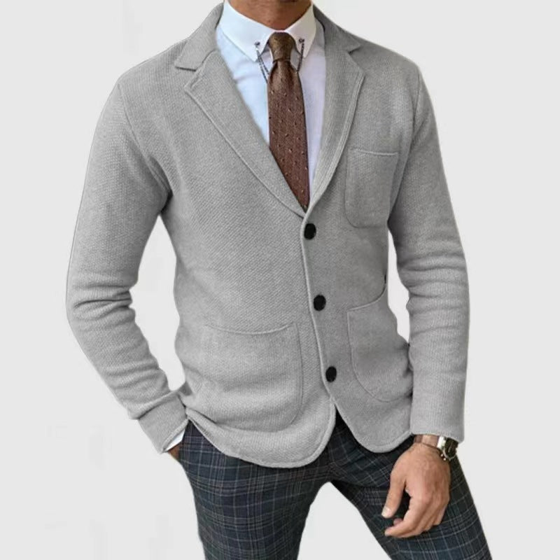 Herren Strickblazerjacke mit hohen Taschen und eleganter Knopfleiste Berg-Feldt