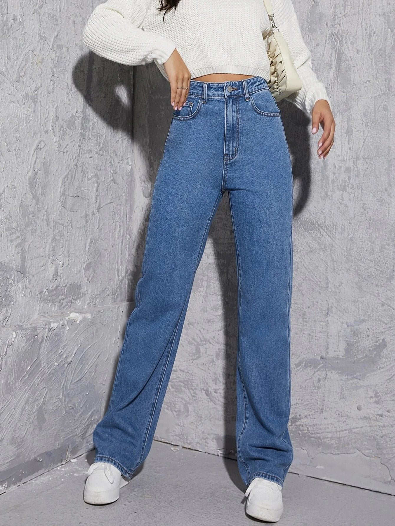 Bequeme Damen Jeans im Vintage-Look mit hohem Bund und relaxed Fit von berg-feldt