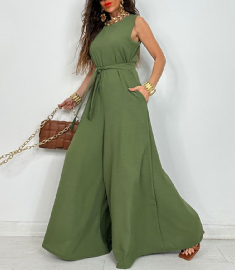 Robe longue pour femme avec motif élégant et poches, de berg-feldt