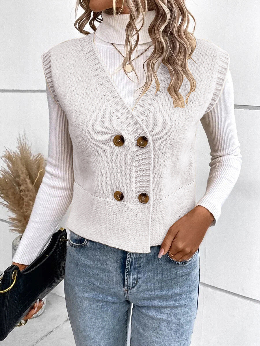 Cardigan en maille double boutonnage avec col en V élégant Berg-Feldt