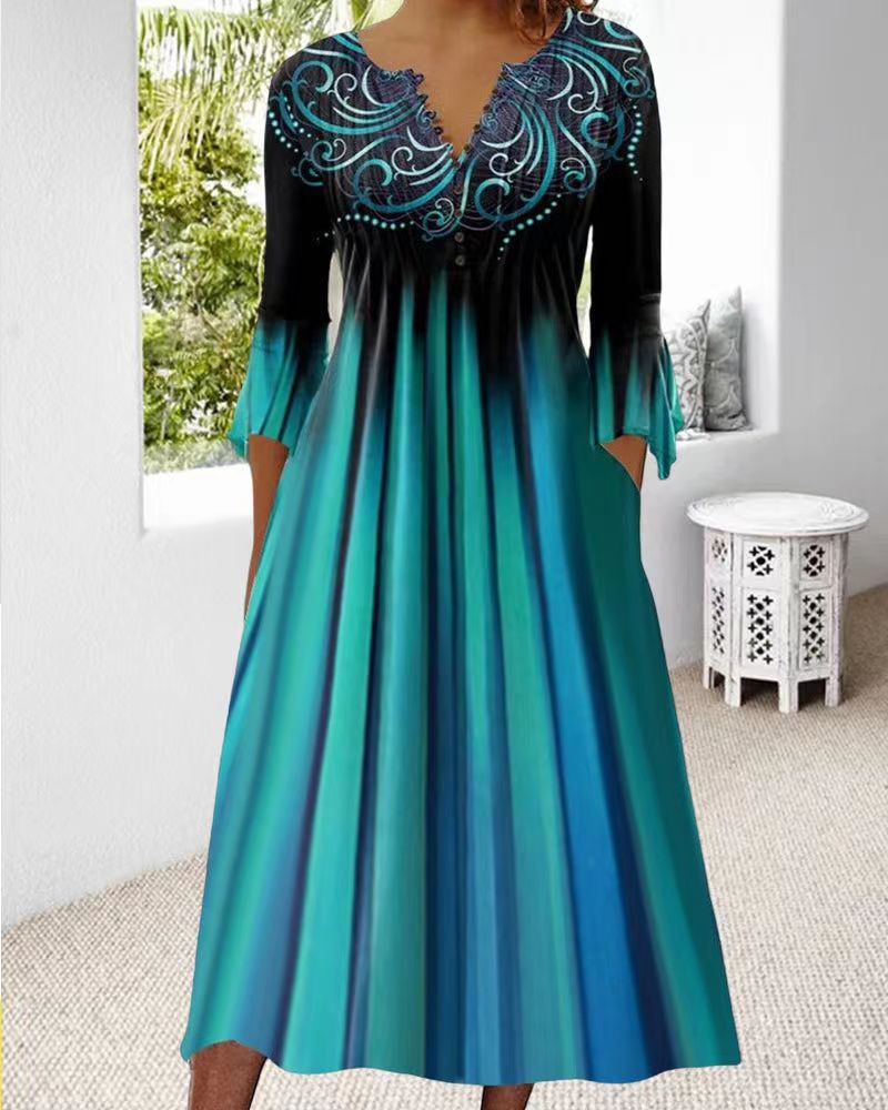 Robe midi élégante pour femme avec silhouette fluide brodée de berg-feldt