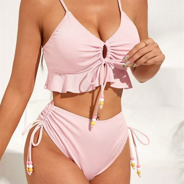 Ensemble de bikini taille haute à volants et bretelles réglables pour femme berg-feldt