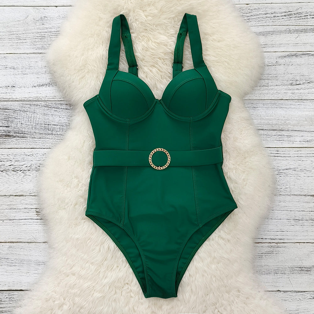 Maillot de bain élégant pour femme avec push-up et ceinture de berg-feldt