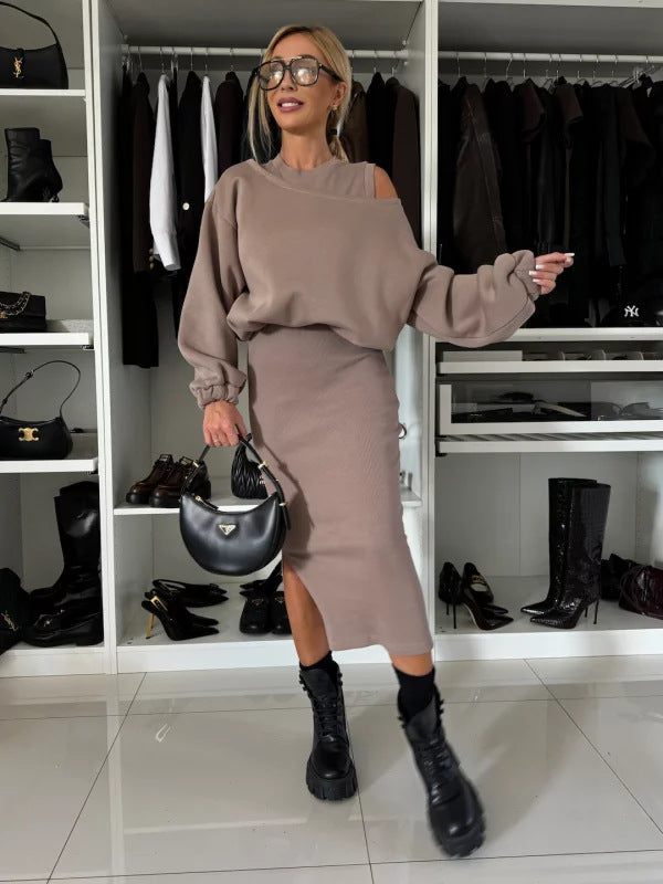 Ensemble sweat-shirt et jupe midi mode femme Berg-Feldt