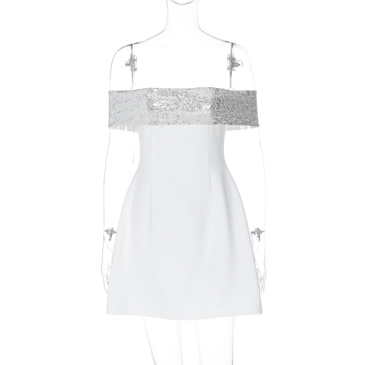 Robe de cocktail berg-feldt pour femme avec bretelles amovibles et haut pailleté