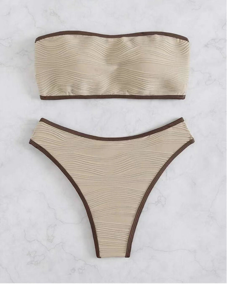 Bikini bandeau structuré à jambe haute berg-feldt pour femme