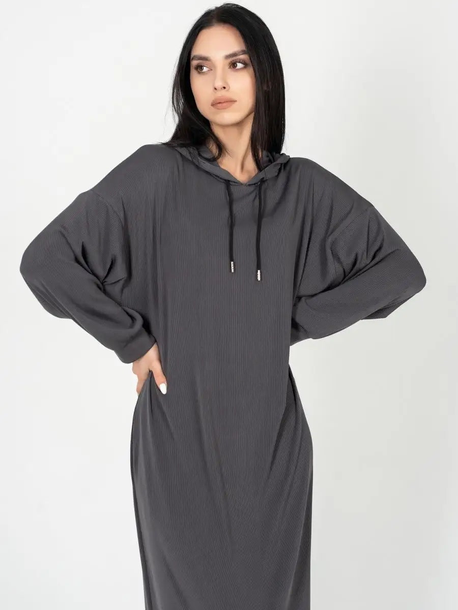 Robe longue à capuche avec fentes latérales pour femme de berg-feldt