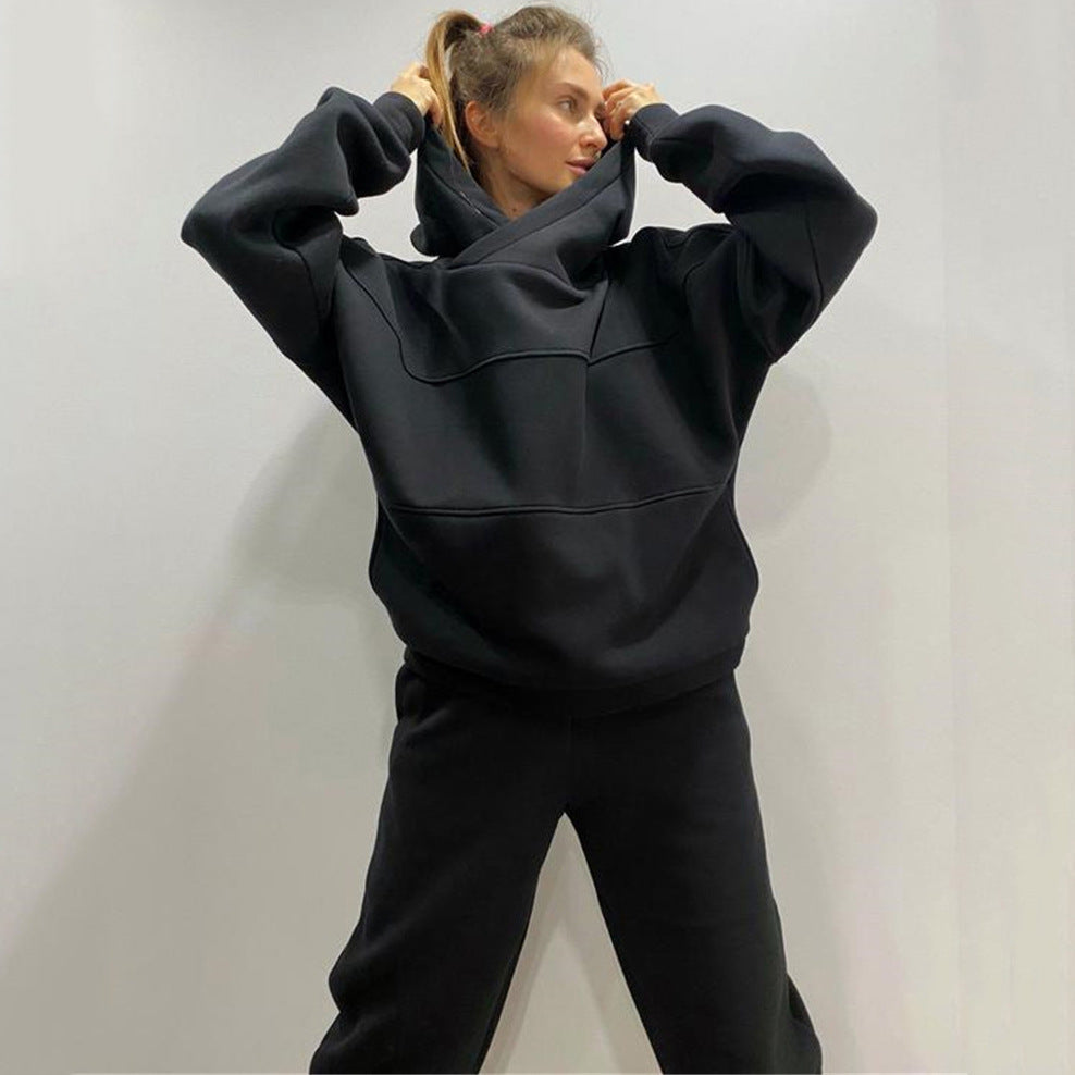 Ensemble de survêtement décontracté à capuche pour femme avec surpiqûres décoratives Berg-Feldt