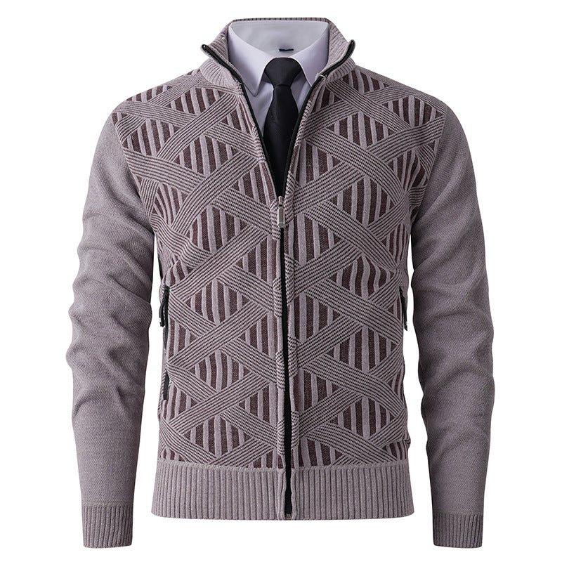 Herren Strickjacke mit strukturiertem Design und modernem Reißverschluss Berg-Feldt
