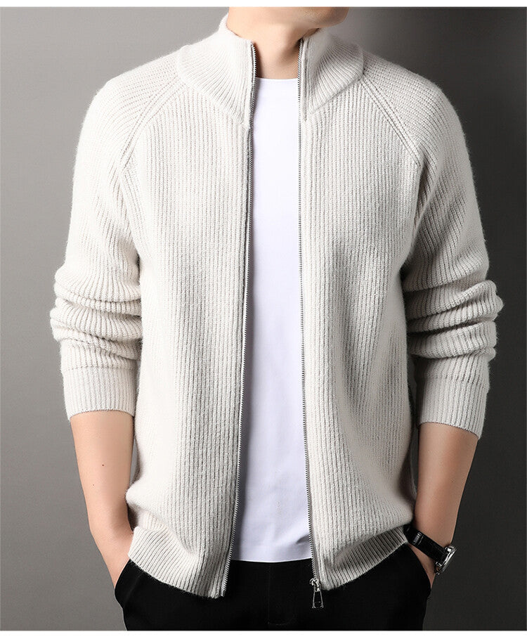 Cardigan pour homme à col montant et fermeture éclair discrète Berg-Feldt