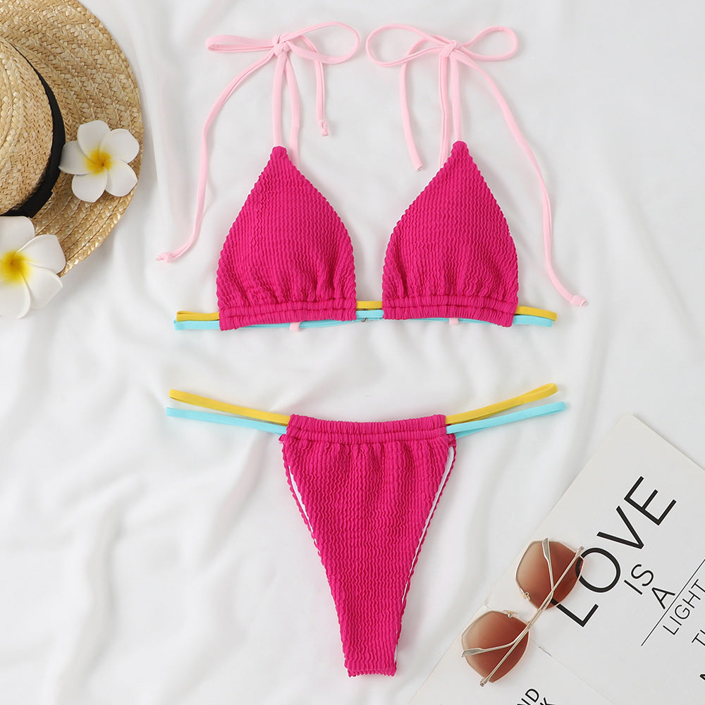 Maillot de Bain Triangle Femme Berg-Feldt avec Rayures Colorées