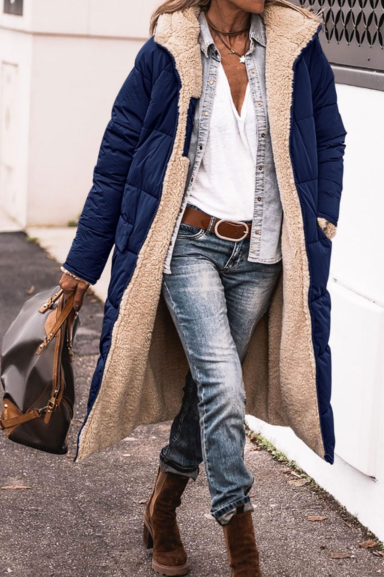 Veste longue matelassée pour femme avec doublure polaire douillette Berg-Feldt